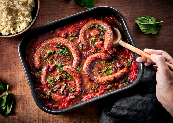 Merguez au four, sauce tomate