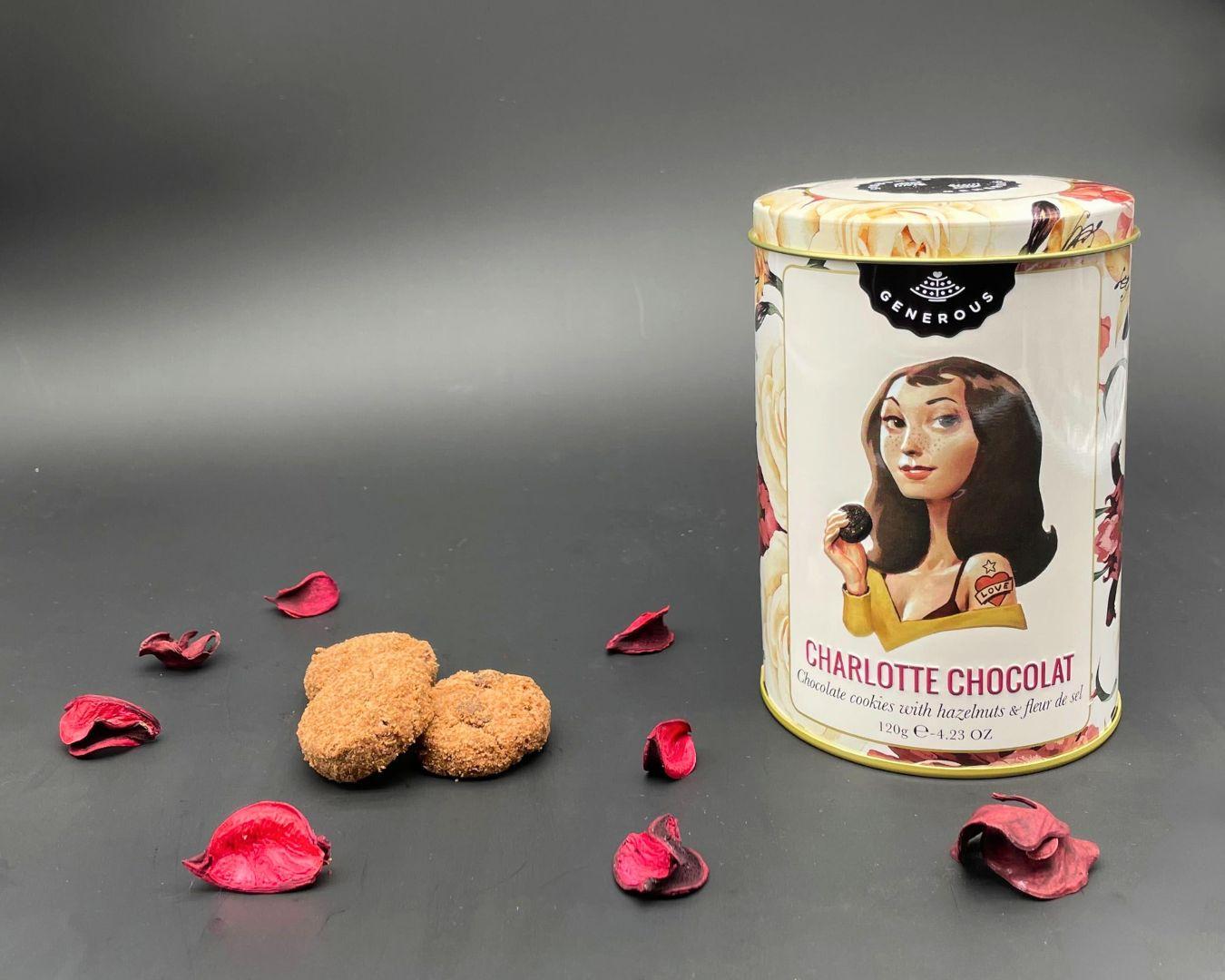 Chocolade cookies met hazelnoten en fleur de sel, Charlotte Chocolat online kopen