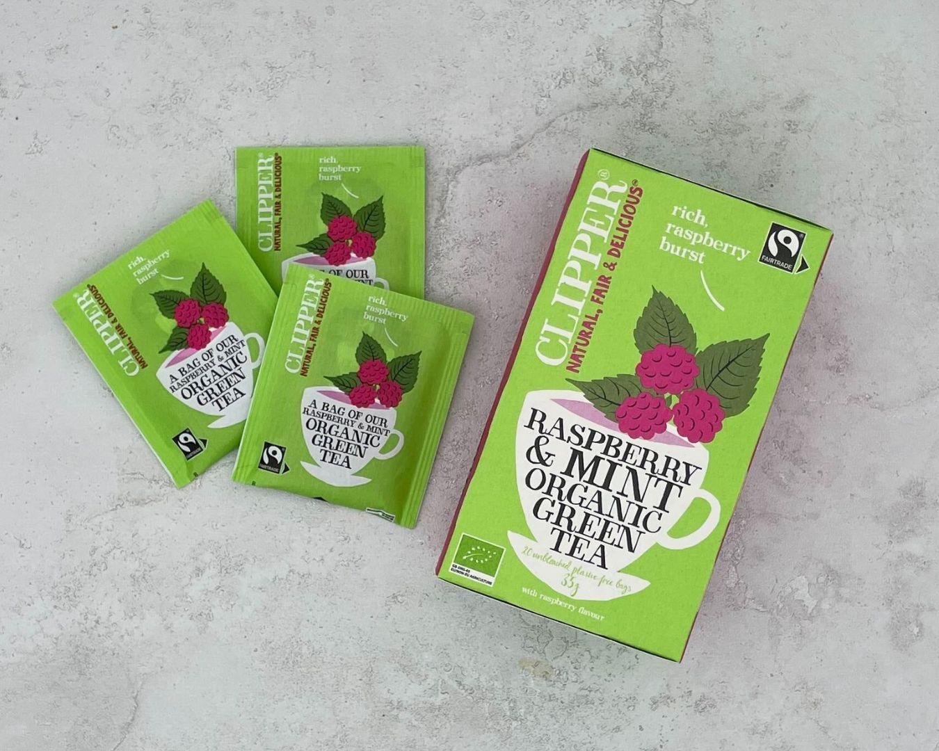 Kopen Framboos Munt Groene Thee, Clipper (Nieuw bij, Bio)