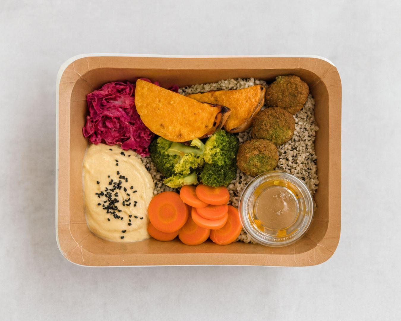 Falafels met quinoa en geroosterde groenten, anti-afval online kopen