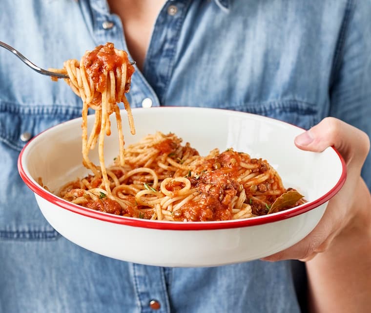 Spaghettis à la bolognaise végétarienne