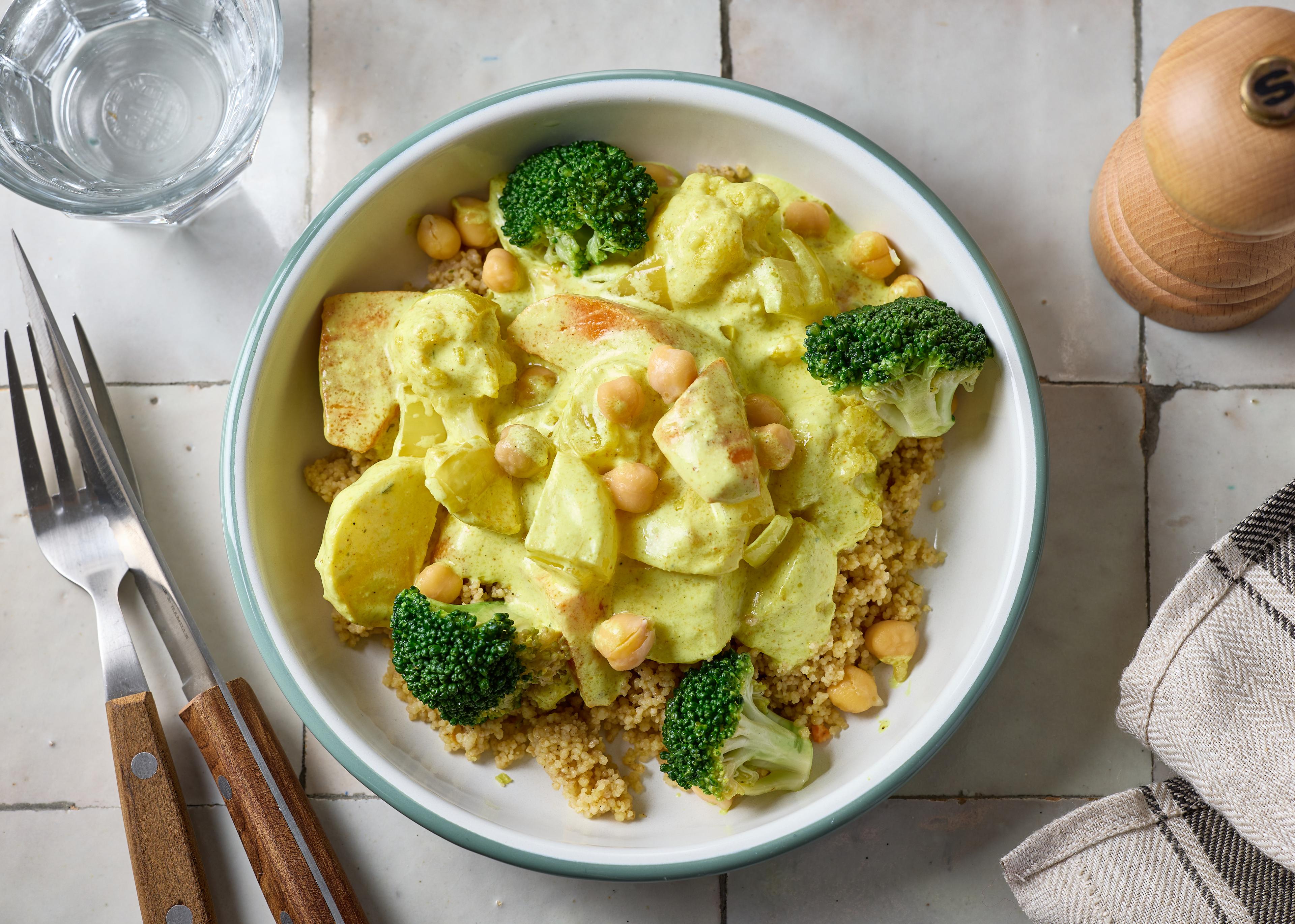 Curry aux légumes, coco et semoule (plat à réchauffer)