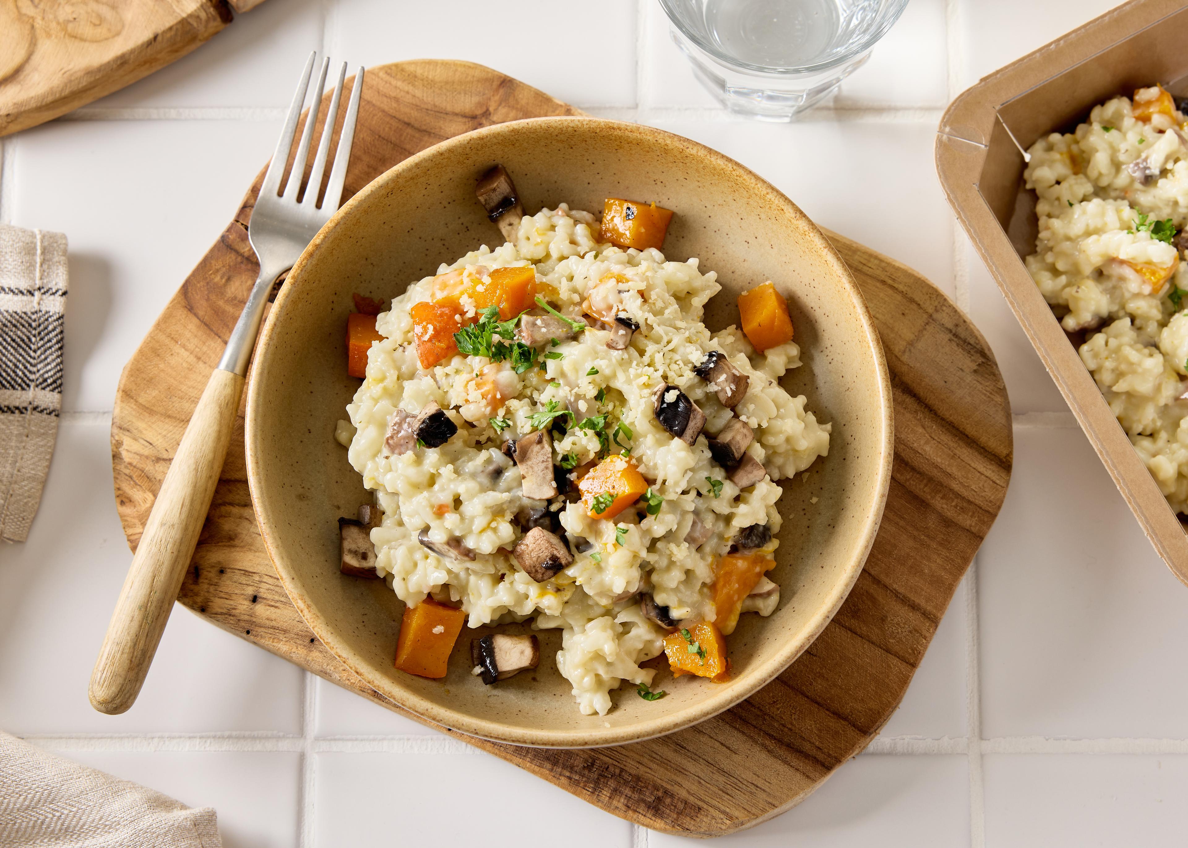 Risotto aux champignons et potimarron (plat à réchauffer)