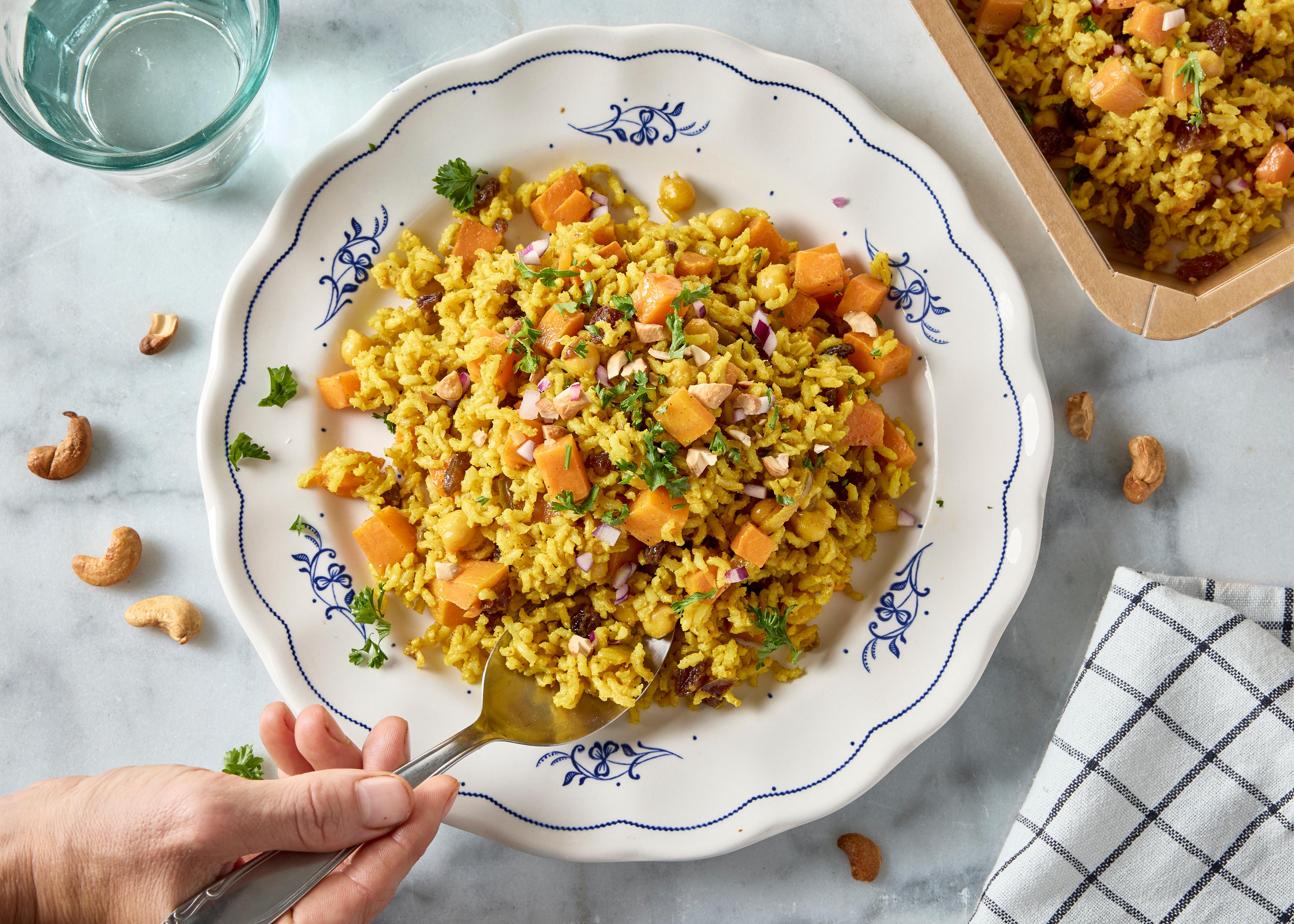 Riz aux patates douces et épices orientales (plat à réchauffer)