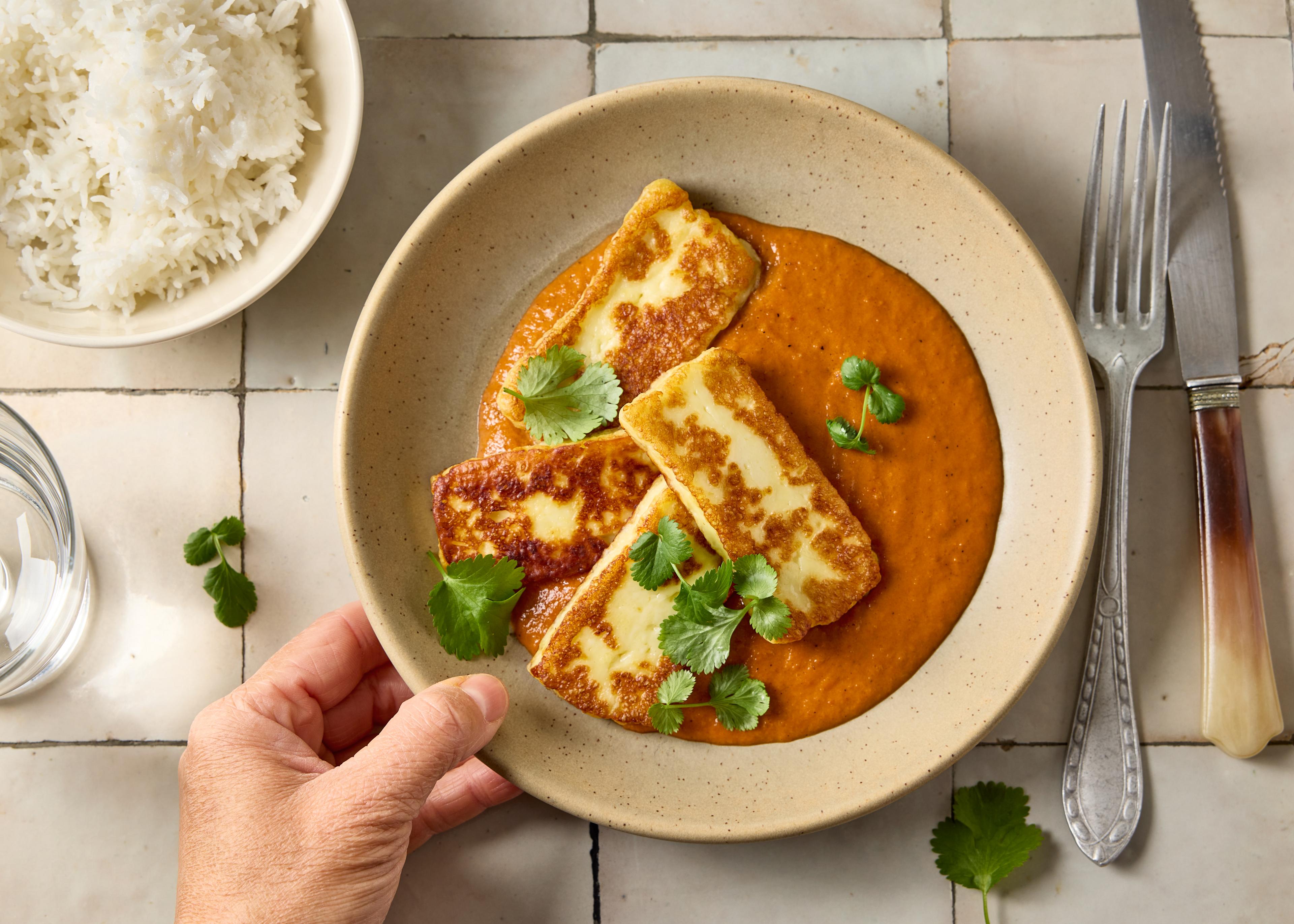 Butter curry de halloumi