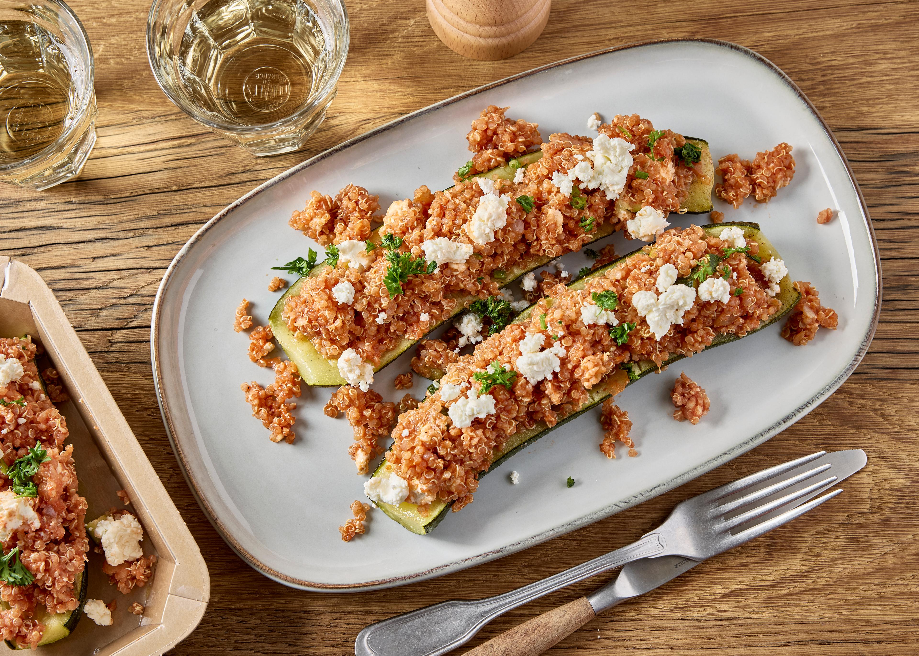 Courgette farcie veggie (plat à réchauffer)