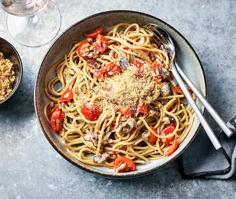 Spaghettis frais aux sardines, recette de Racines