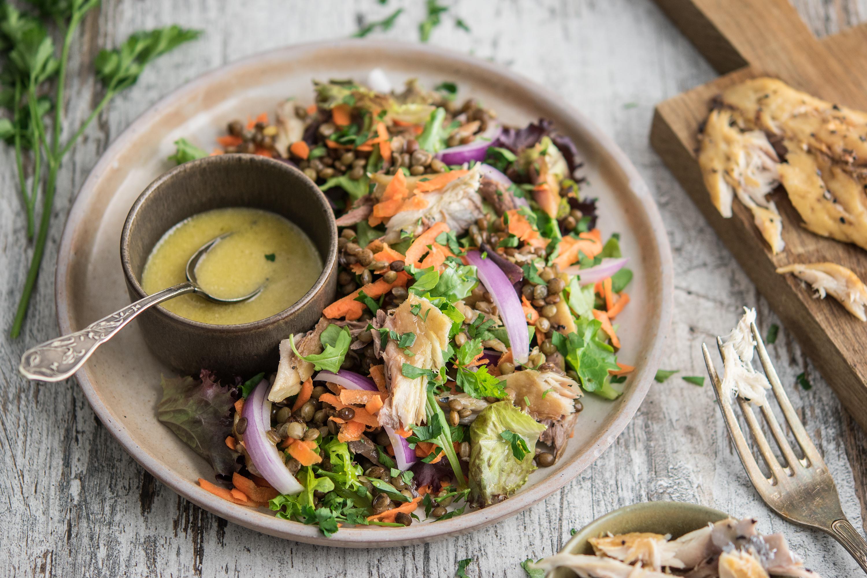 Acheter Salade de lentilles et maquereau fumé (Bio, Sans gluten, Sans lactose, Healthy, Conseils de Margaux)