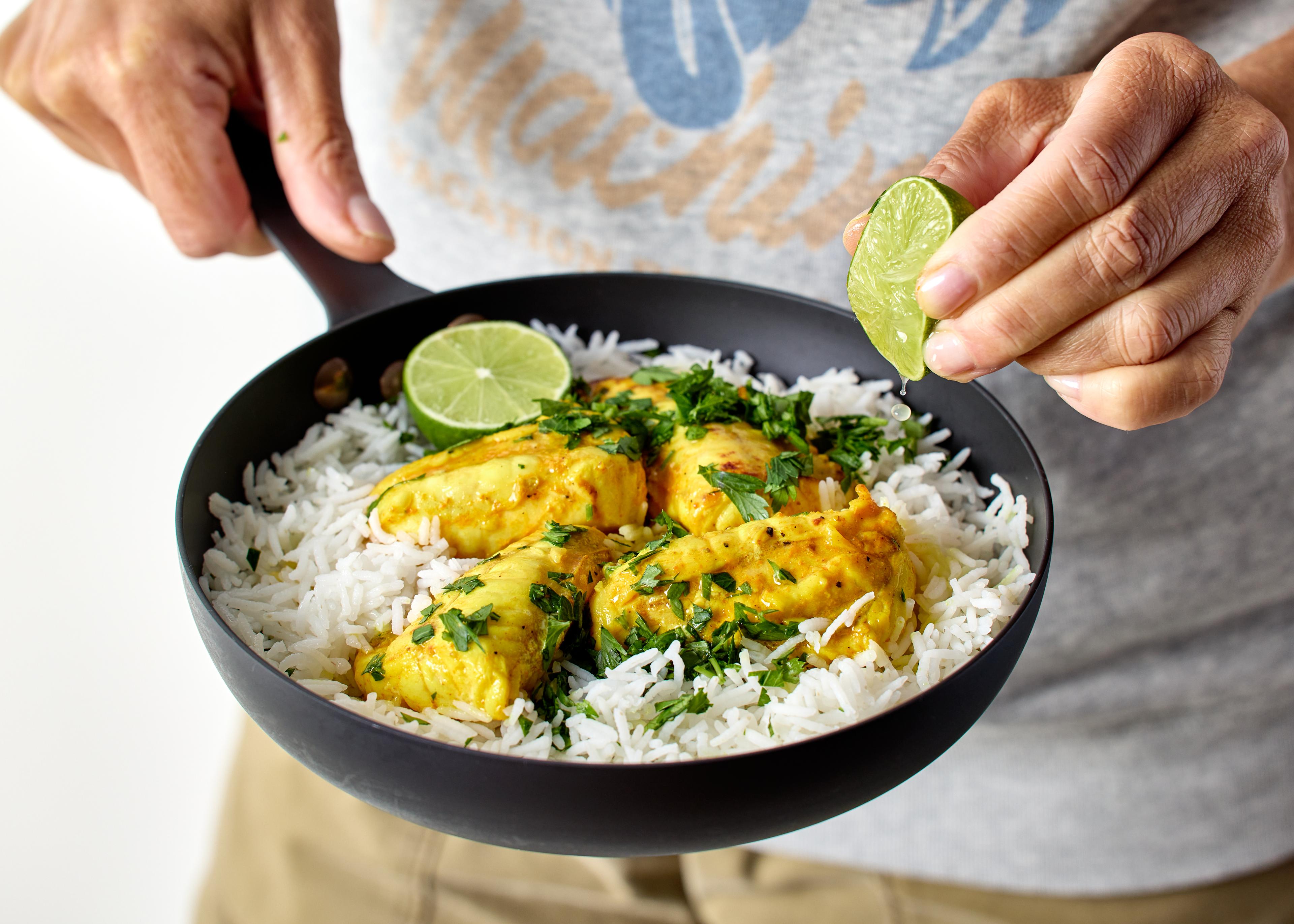 Cabillaud au citron vert et curcuma