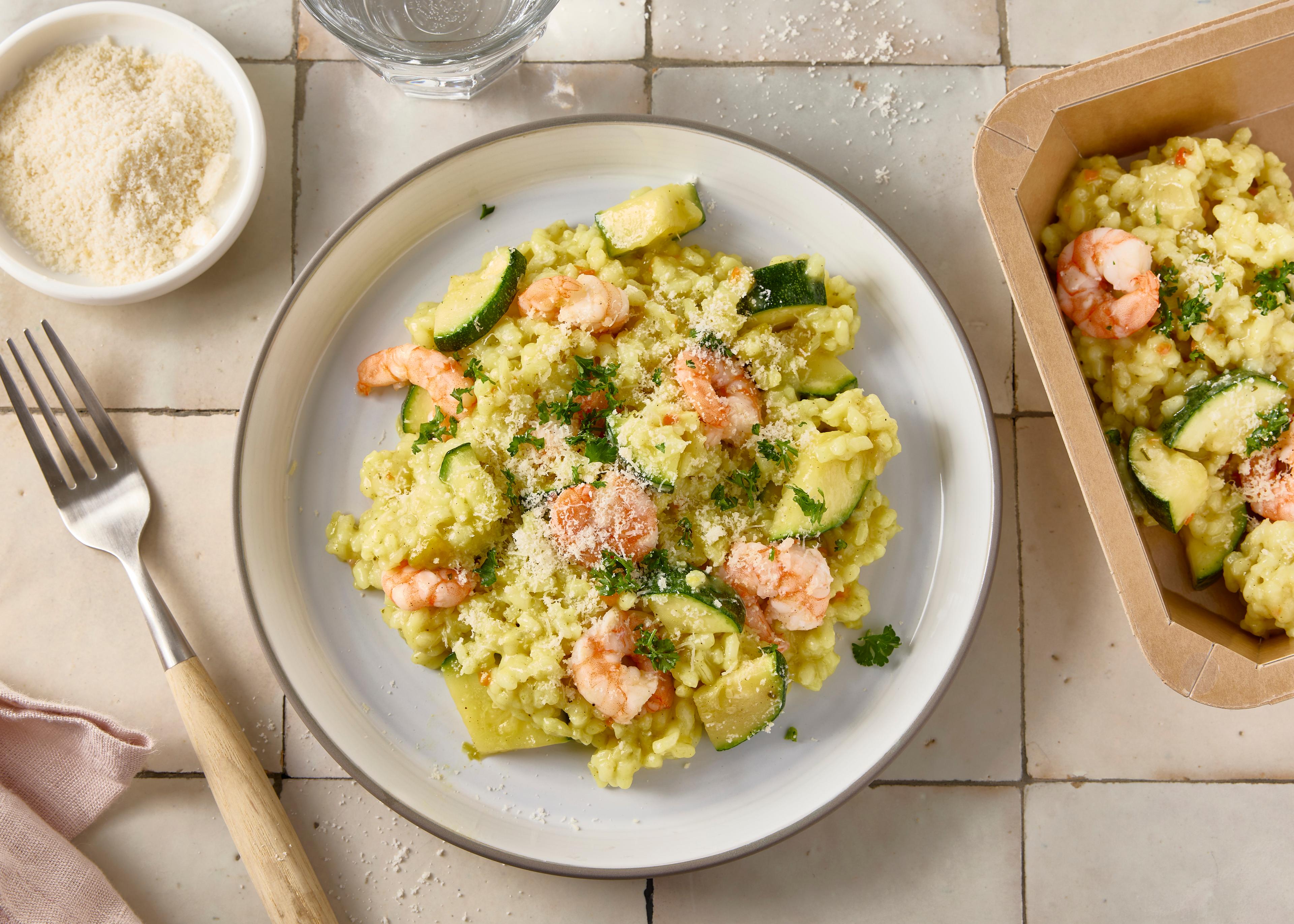 Risotto aux scampis et courgettes (plat à réchauffer)