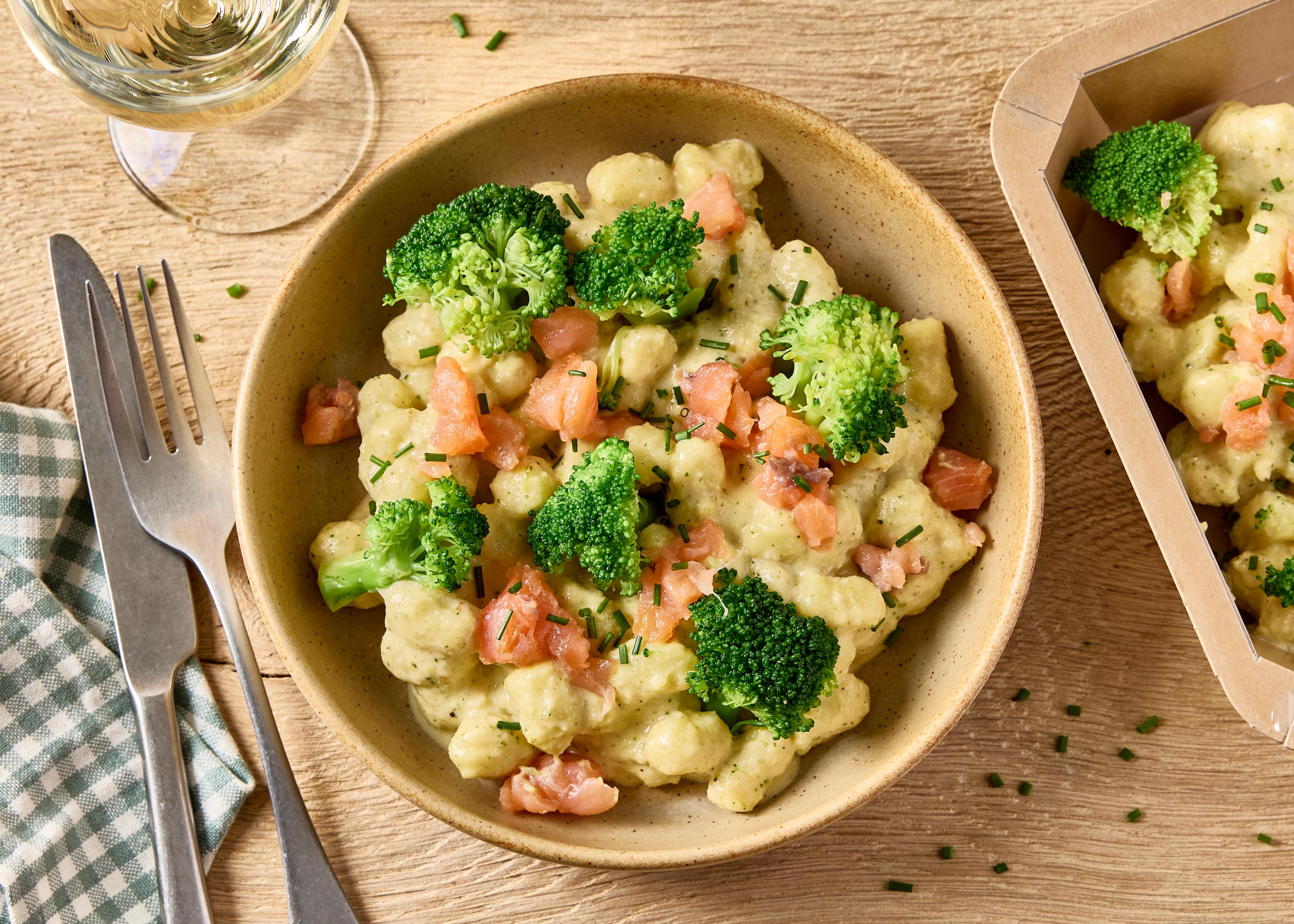 Gnocchi au saumon fumé et brocoli (plat à réchauffer)