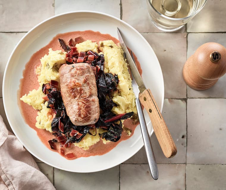 Kopen Blinde vink, romige saus en puree