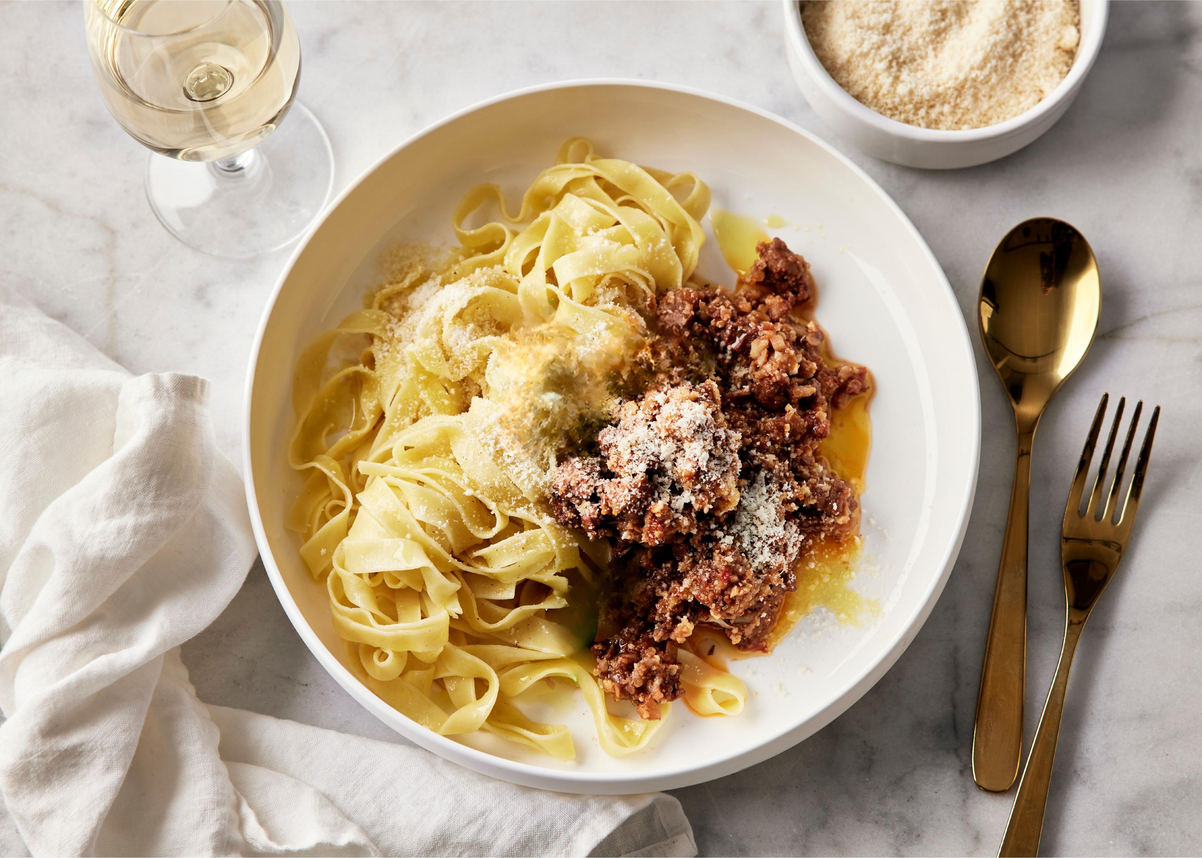 Tagliatelles fraiches aux merguez et chou-fleur