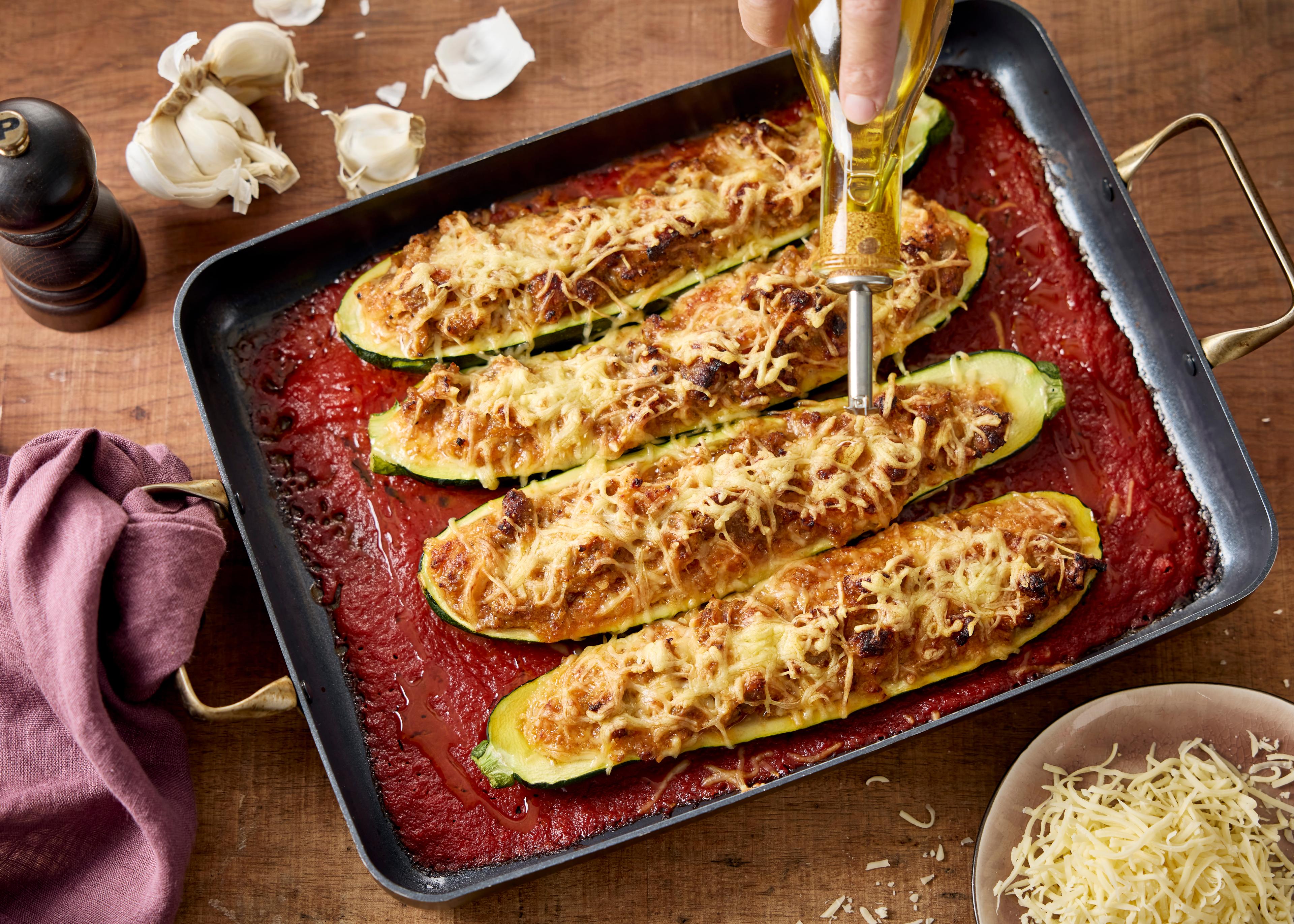 Courgettes farcies à la viande hachée