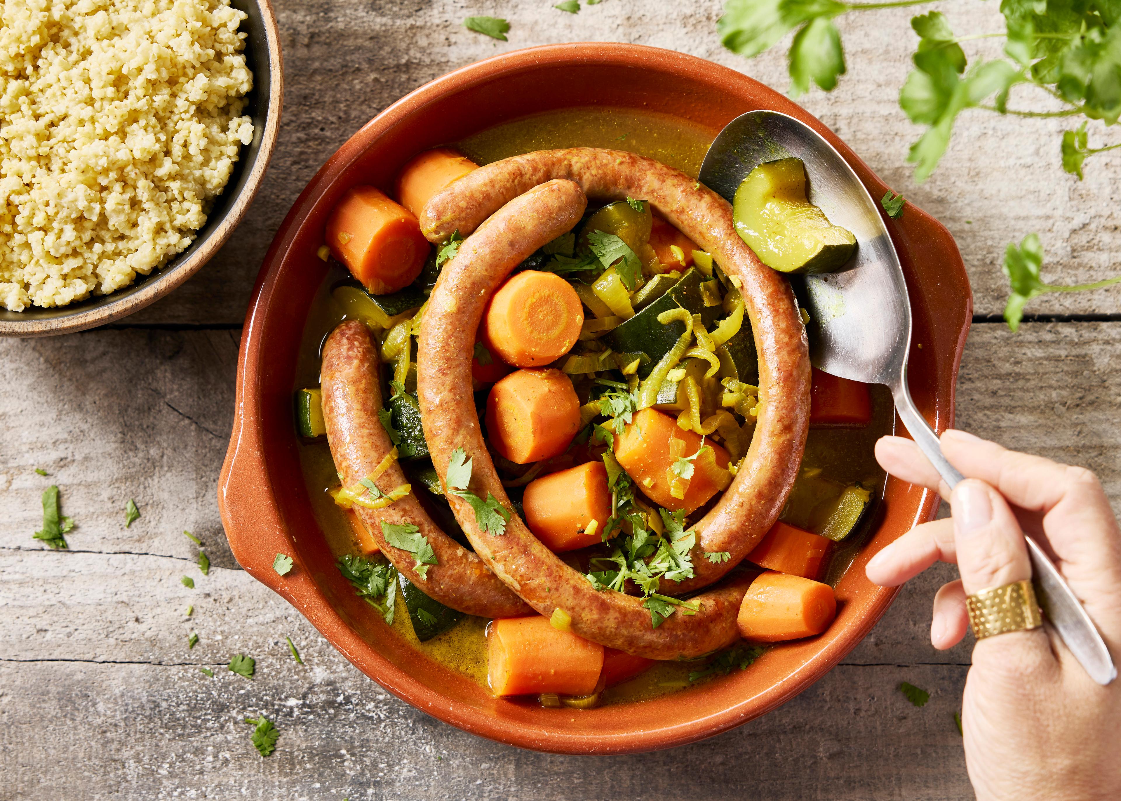 Tajine de merguez et légumes