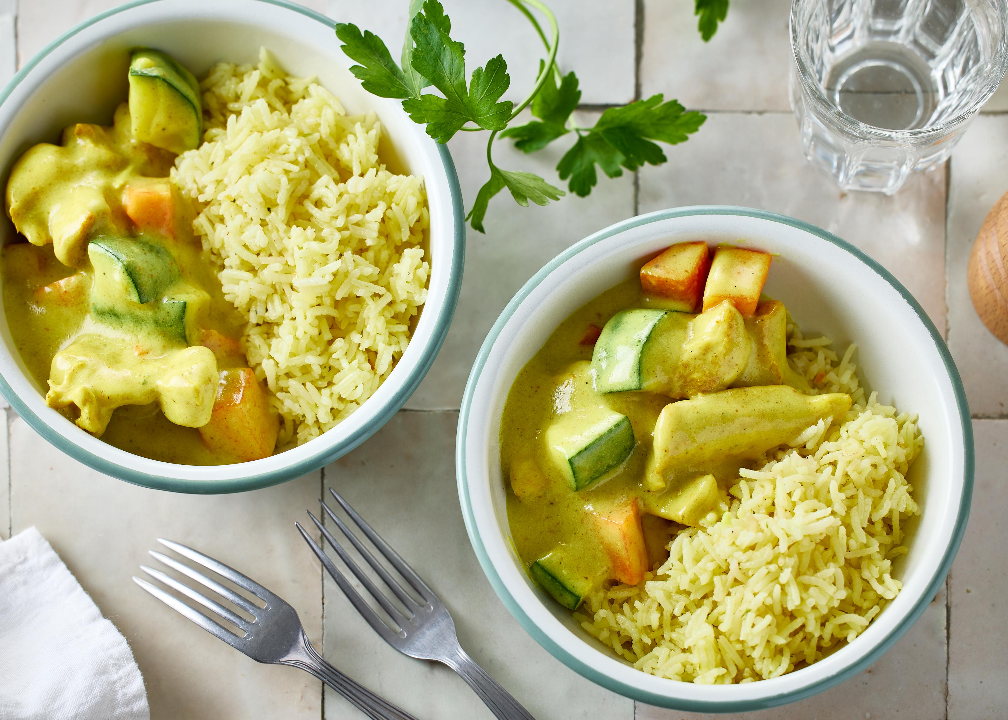 Poulet au curry et riz basmati (plat à réchauffer)