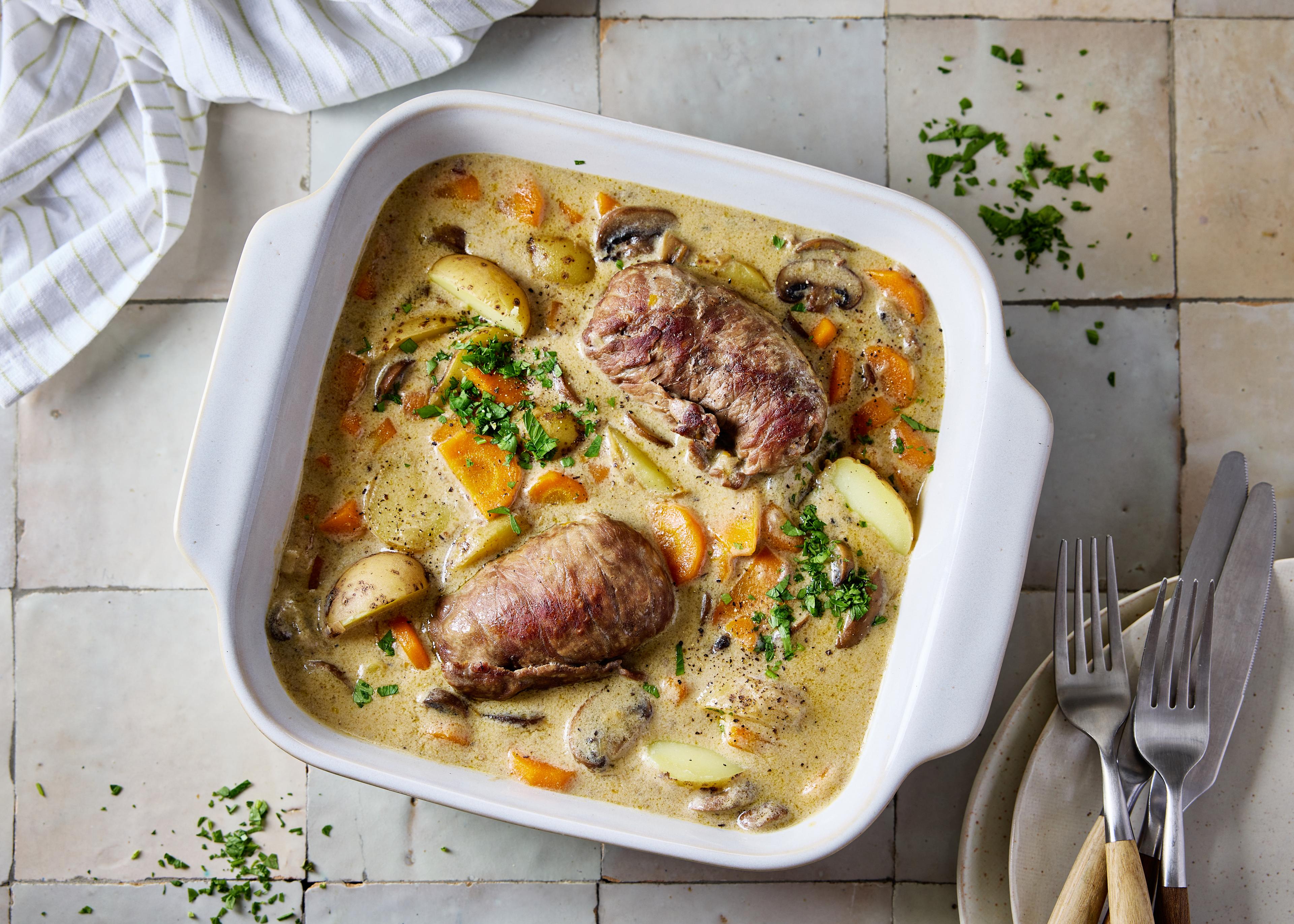 Oiseaux sans tête de veau, sauce blanquette