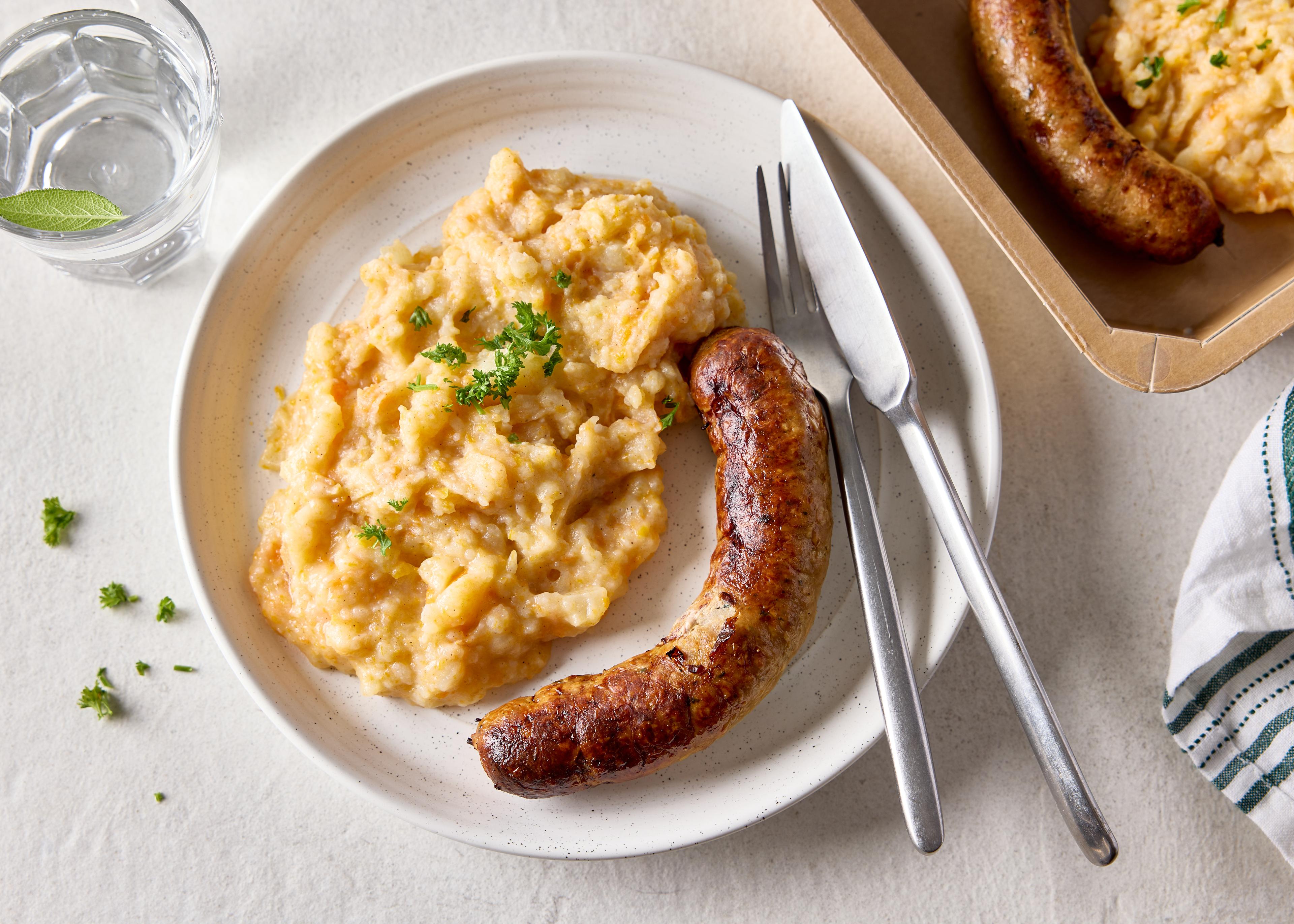 Saucisse et stoemp de carotte (plat à réchauffer)