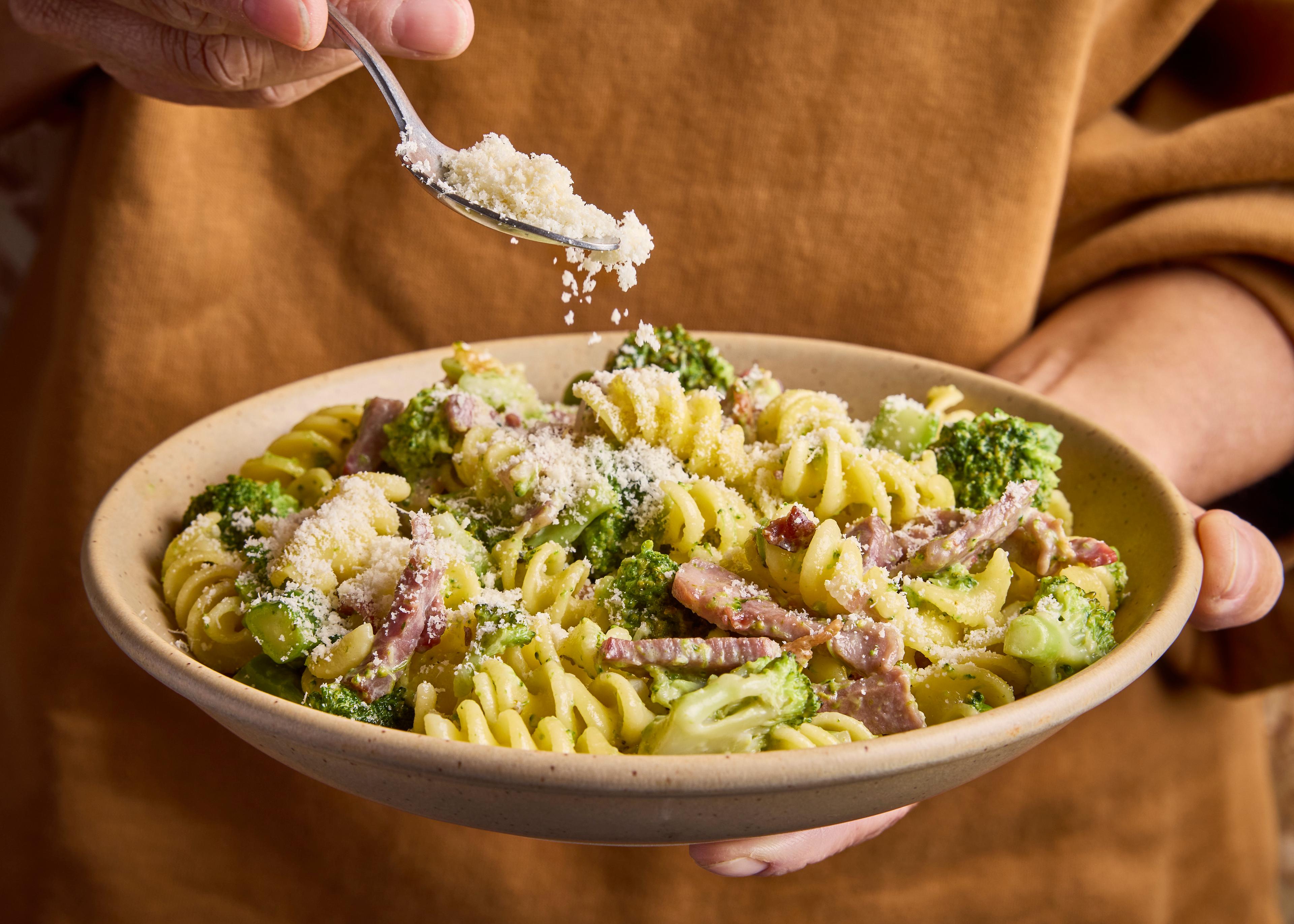 Fusilli crémeux lardons et brocoli