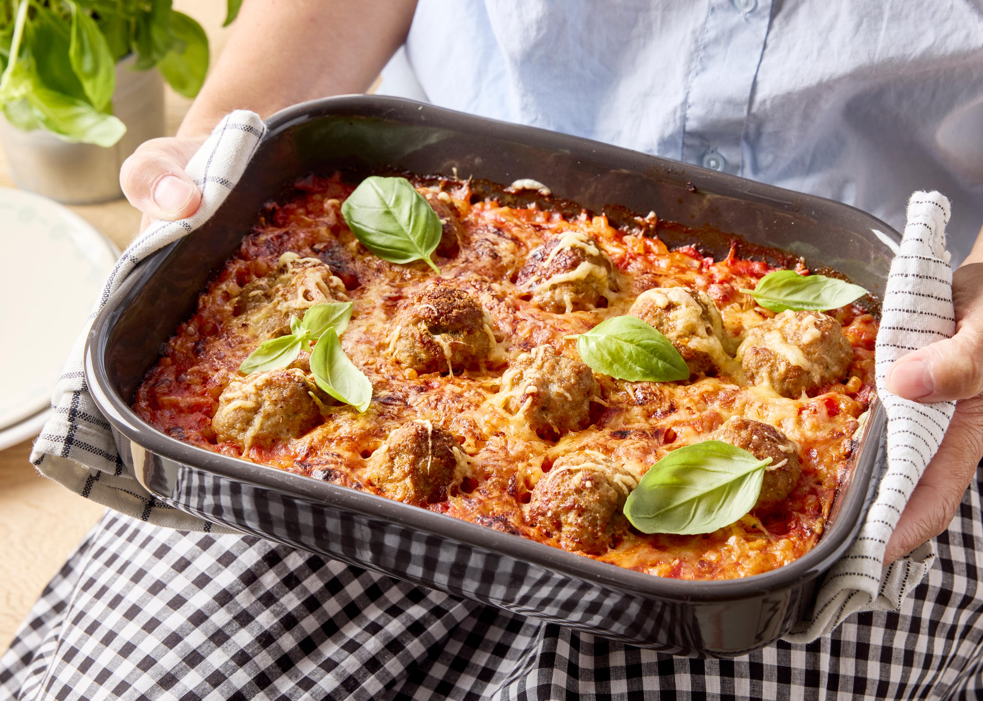 Gratin de boulettes et couscous