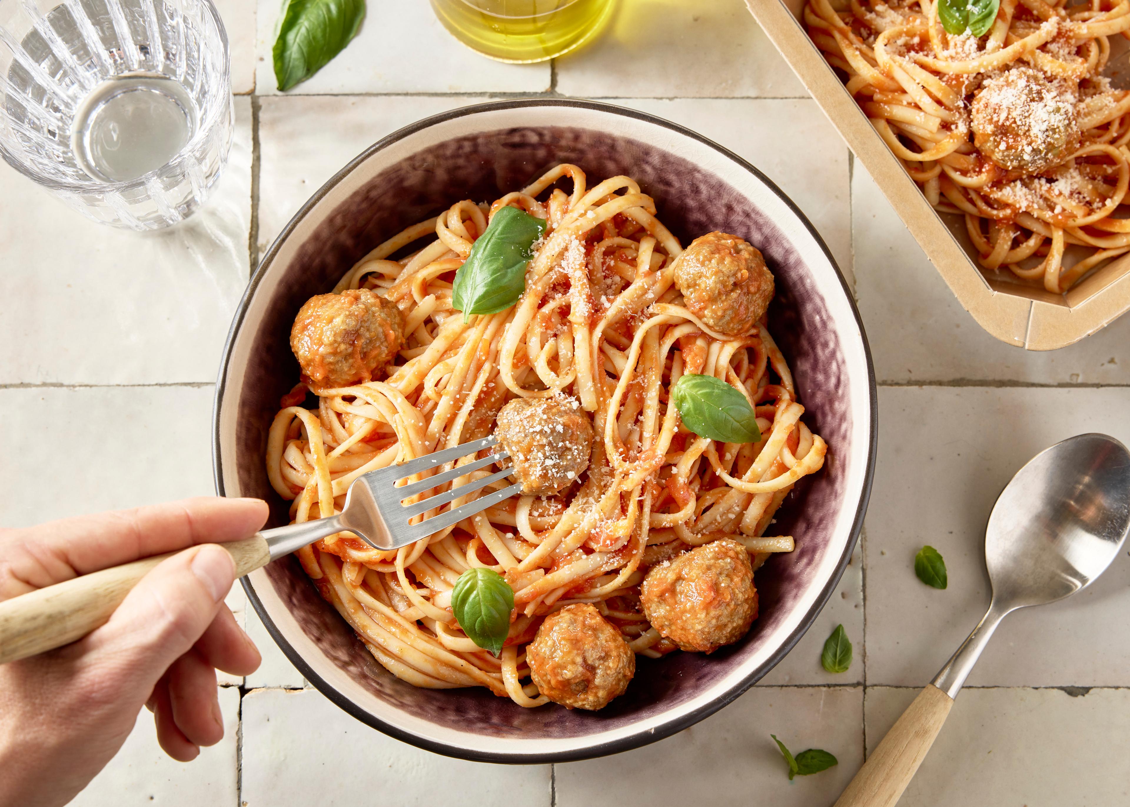 Linguine aux boulettes de viande à l'italienne (plat à réchauffer)