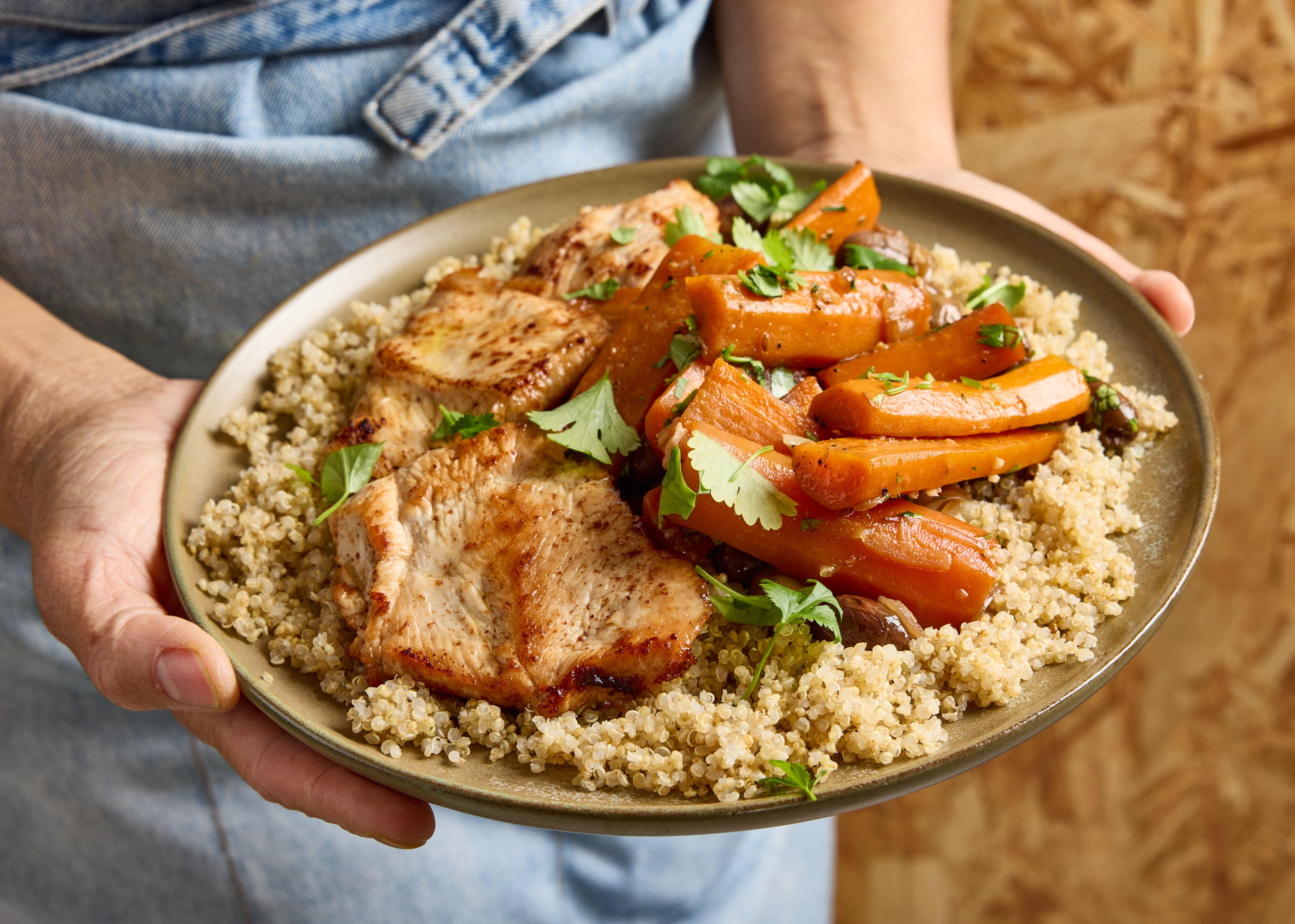 Escalope de veau aux carottes confites