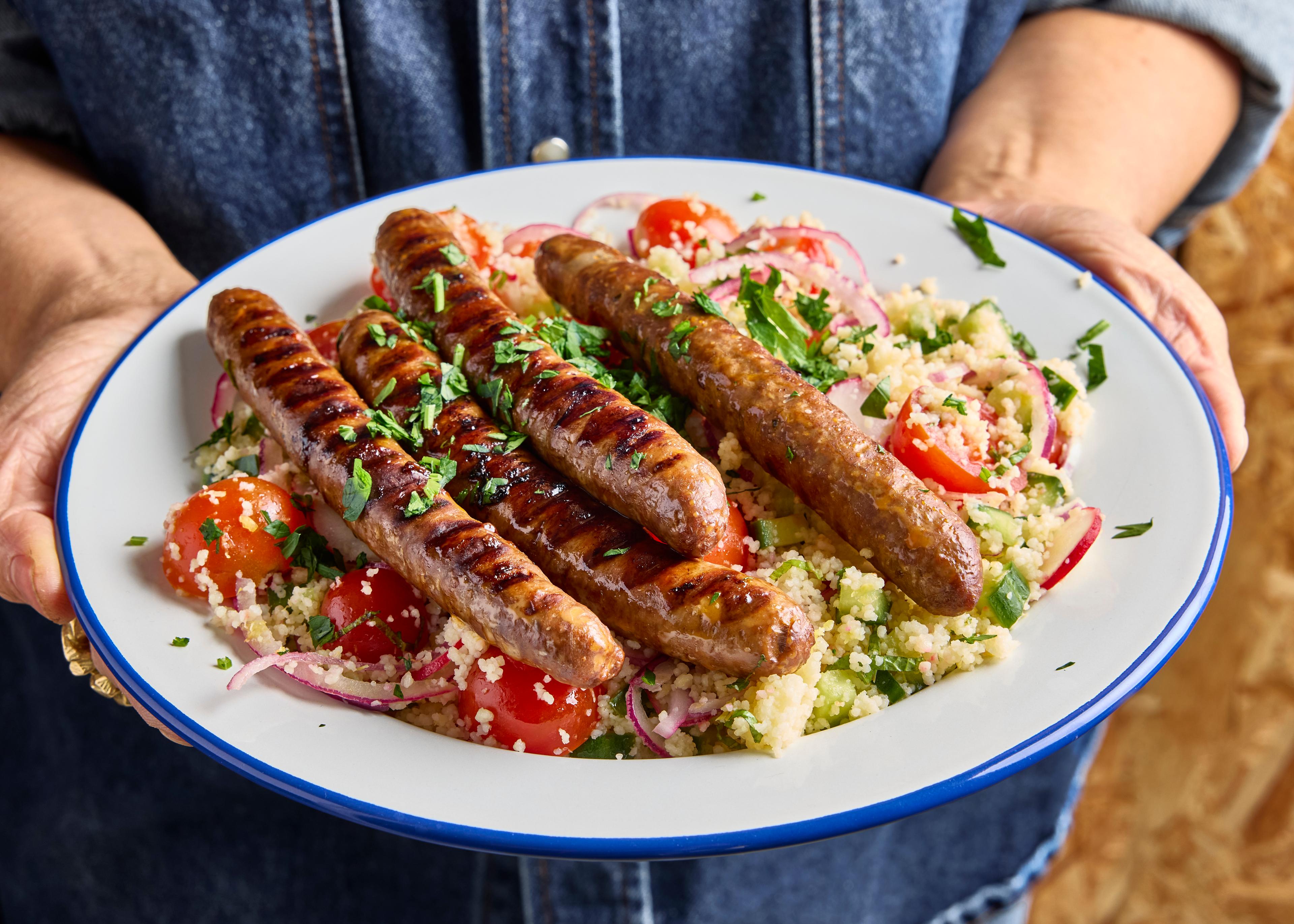 Merguez grillées et couscous citronné