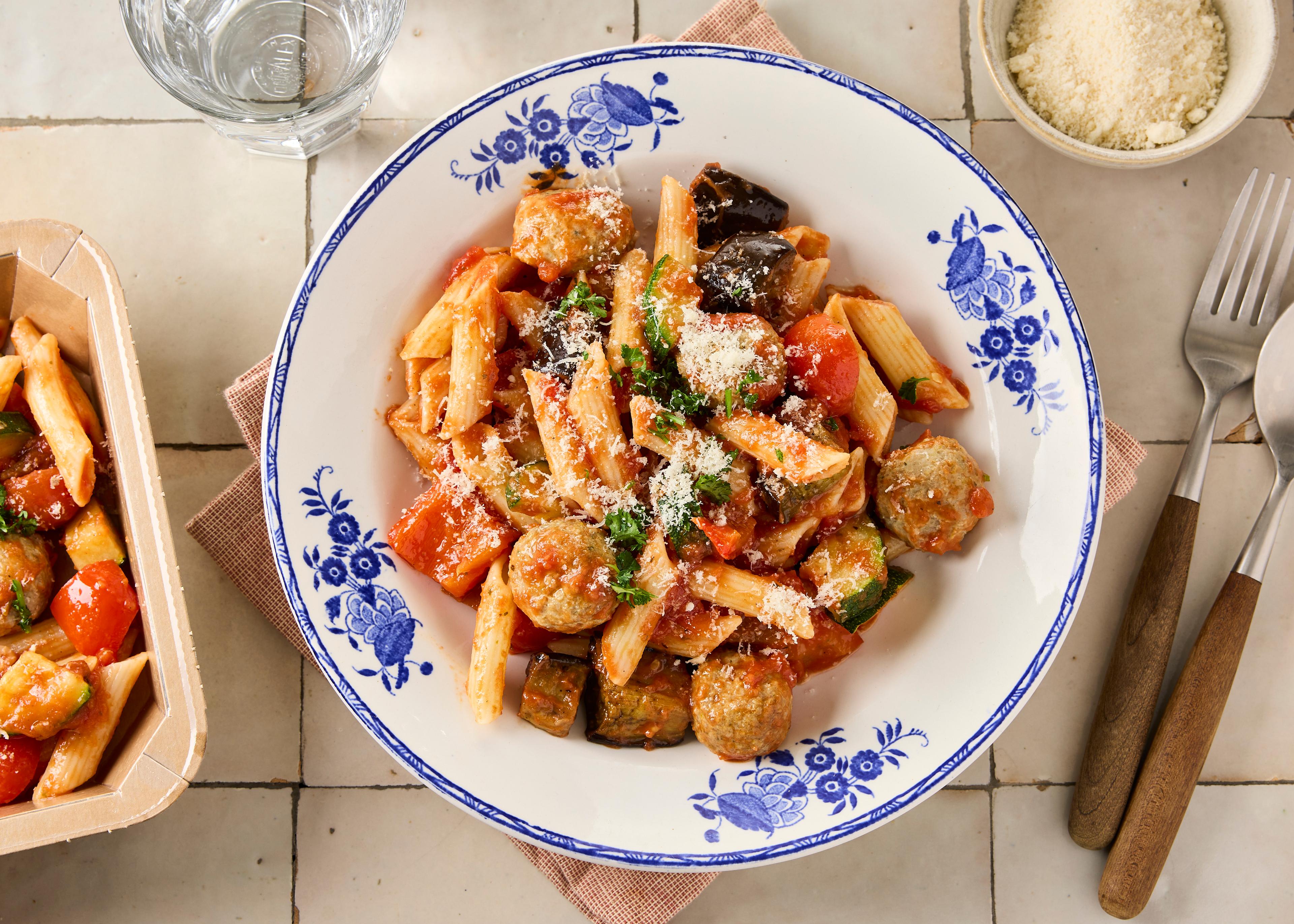 Penne Boulettes et ratatouille  (plat à réchauffer)