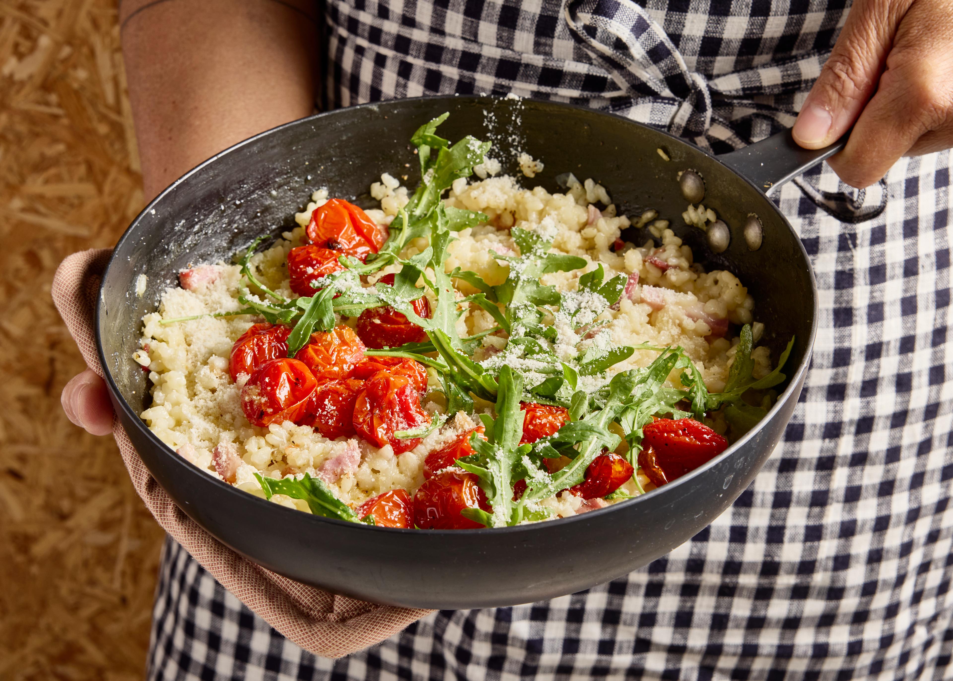 Risotto aux tomates cerises et lardons