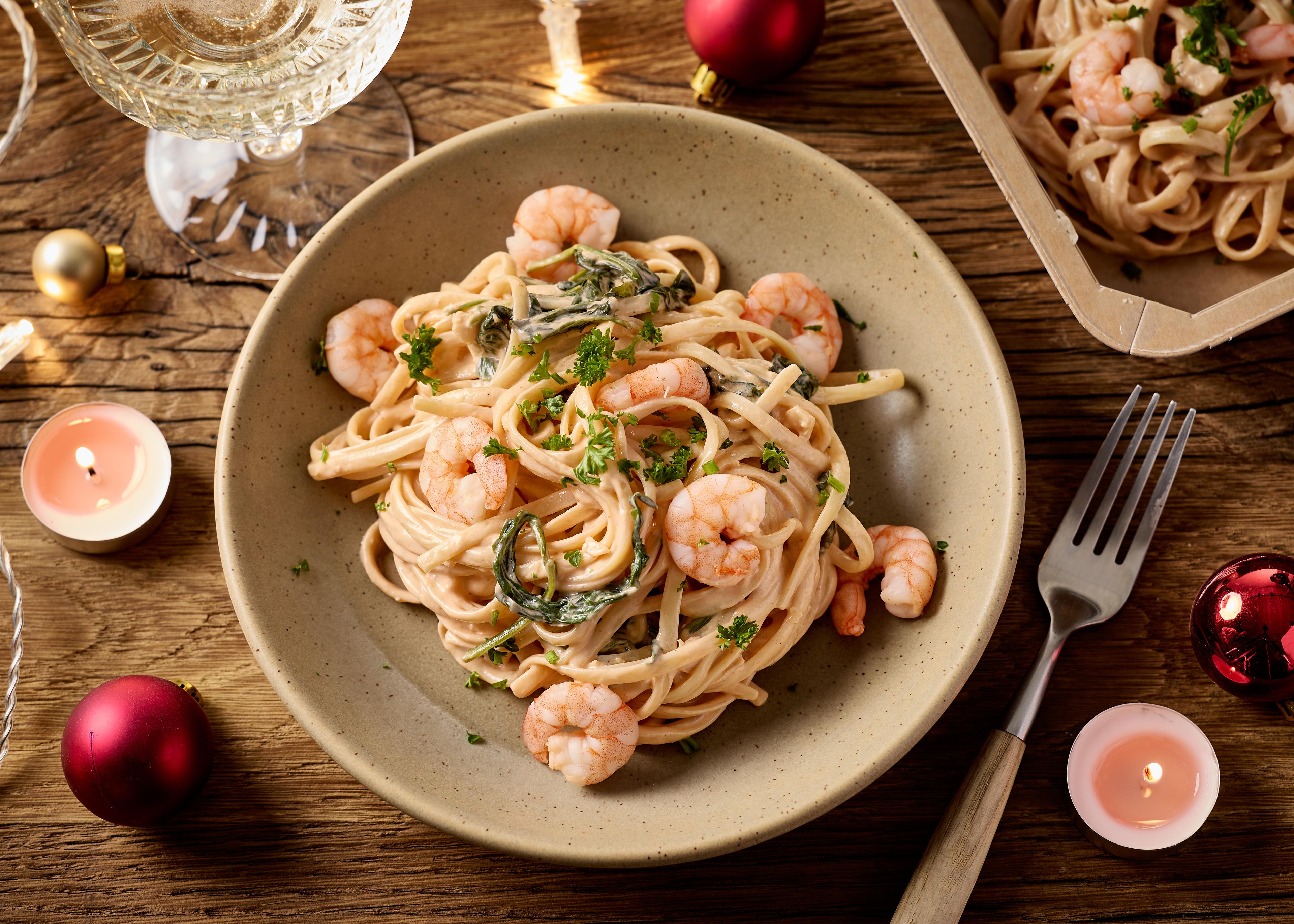 Linguine, scampi et sauce homardine (plat à réchauffer)