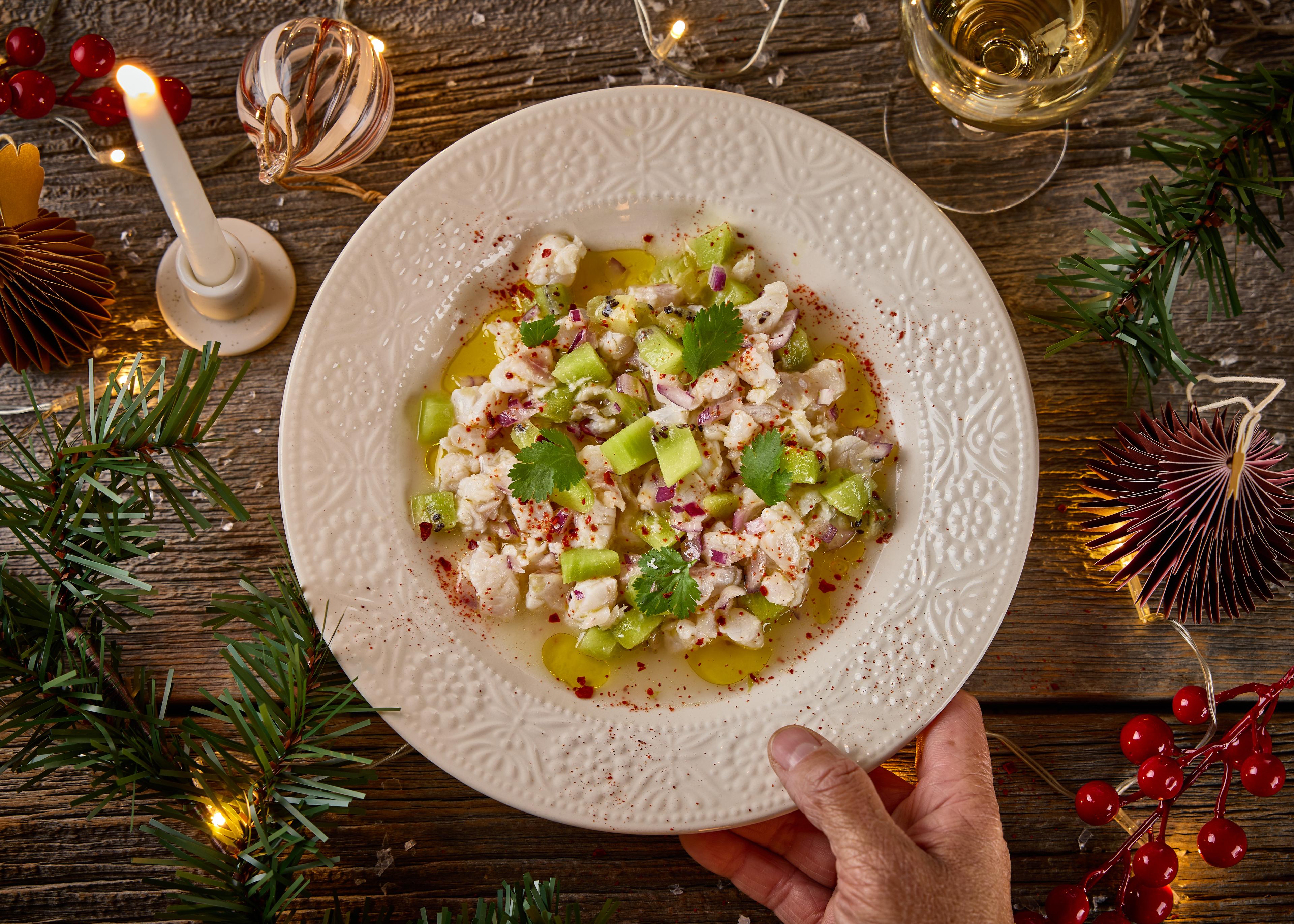 Ceviche van leng met kiwi