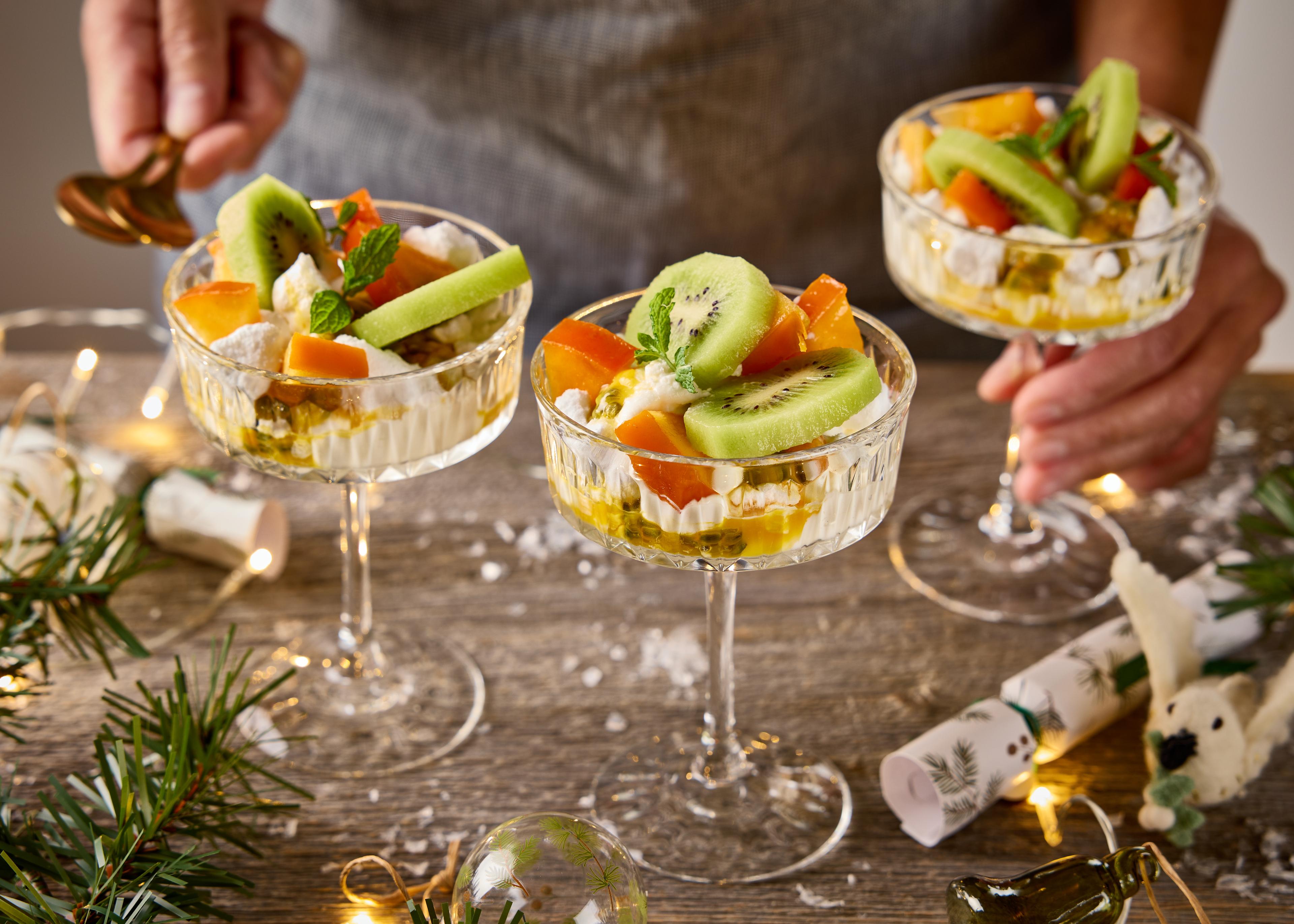 Pavlova met exotisch fruit